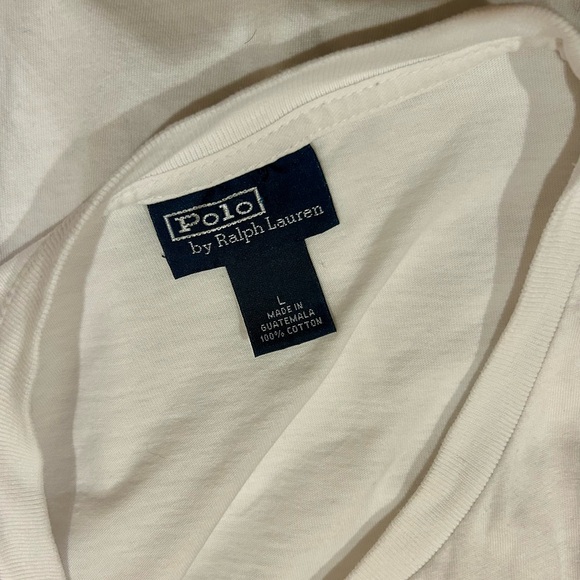 Polo Ralph Lauren white tee long sleeve sz L - Picture 2 of 5